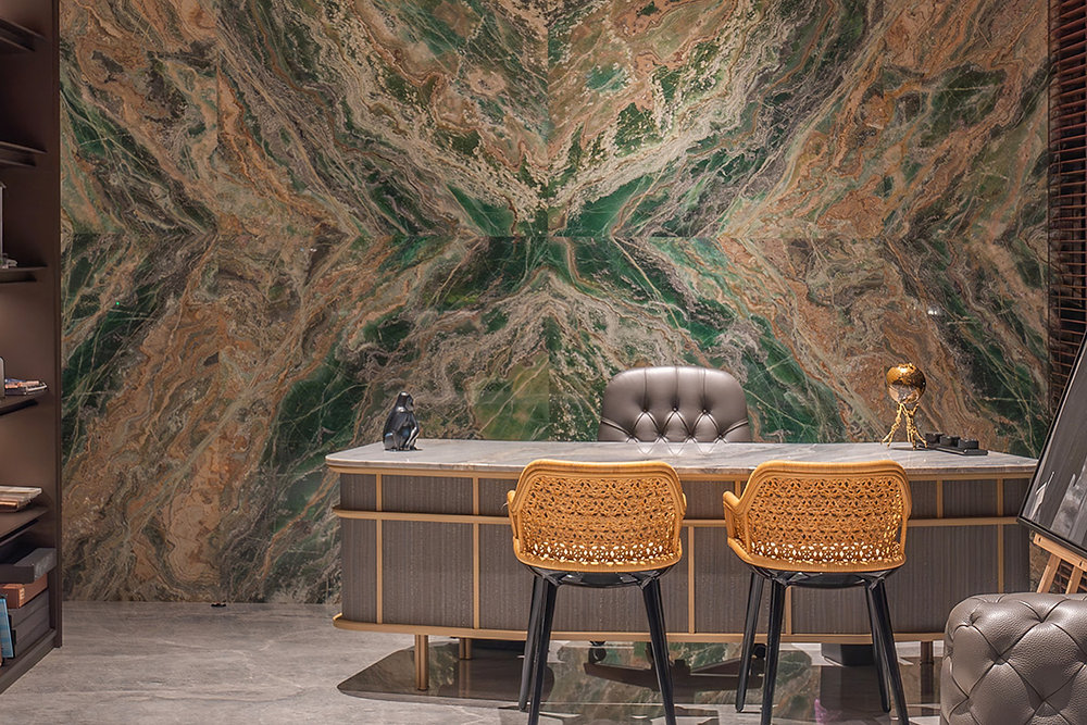 Ruang Kerja Eksklusif Menggunakan Batu Alam